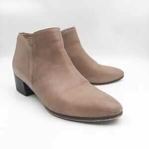FRANKIE4 Novah Tan Leather Block Heel Ankle Boots Womens 8.5